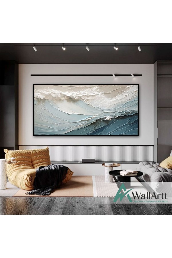 Abstract Waves II 3D Heavy Textured Partial oil Painting